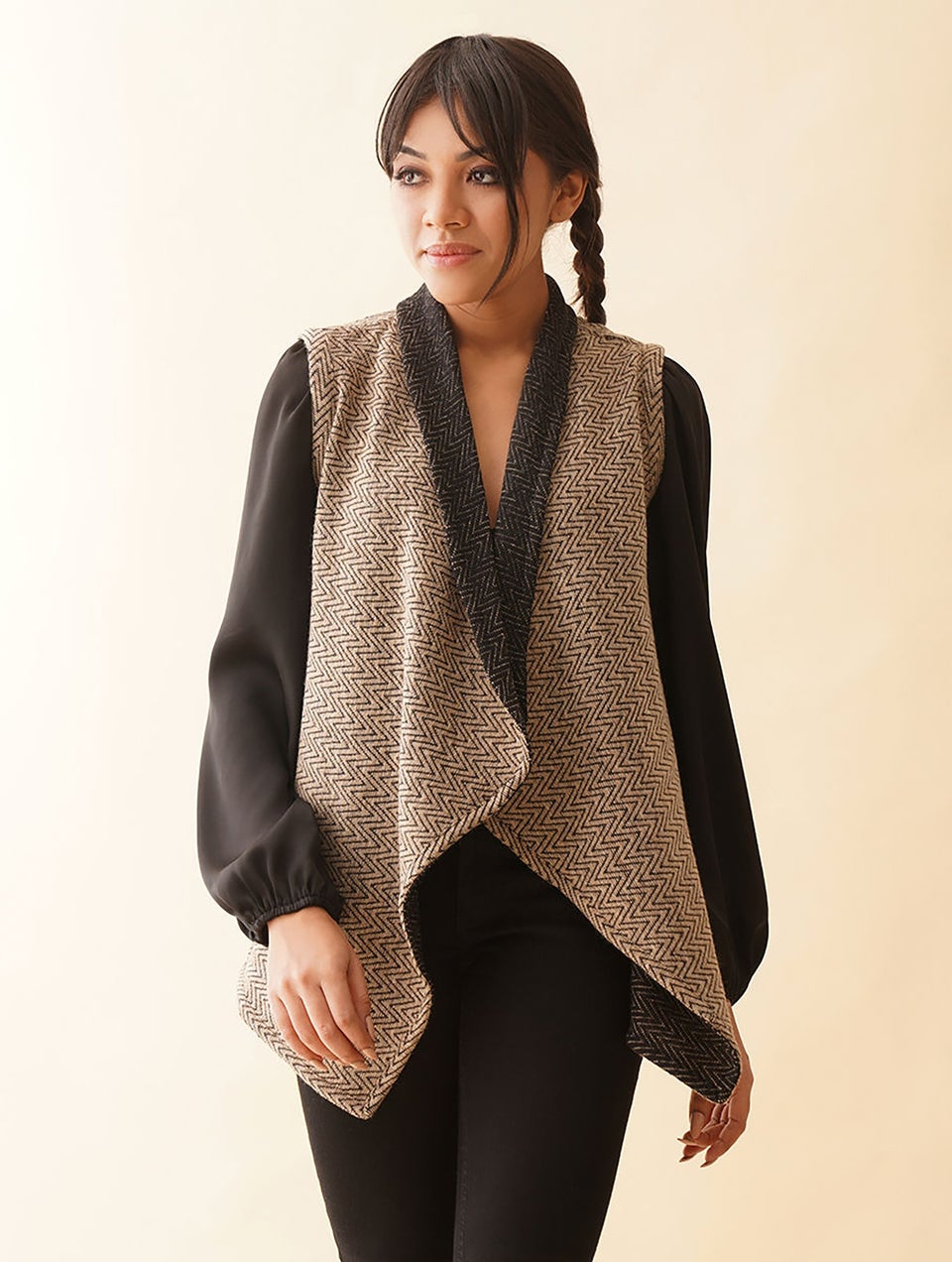 Black woolen shrug outlet