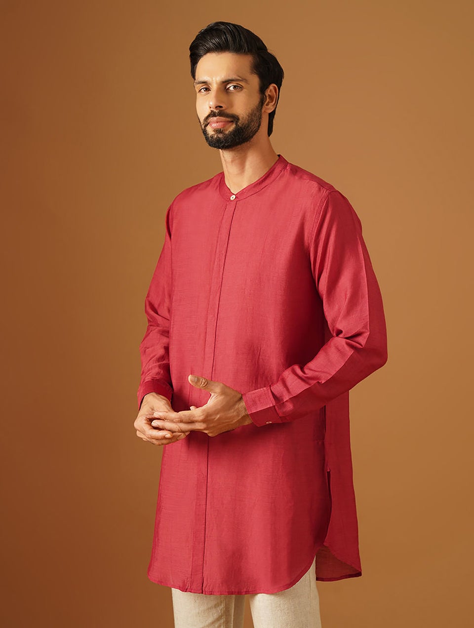 Men Red Kurta - 38