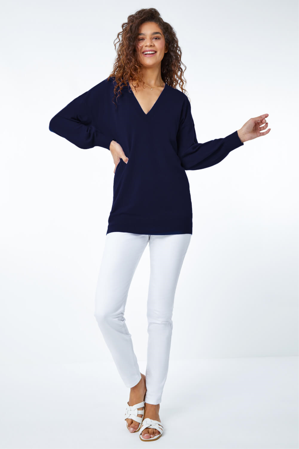 Plain navy sale jumper womens