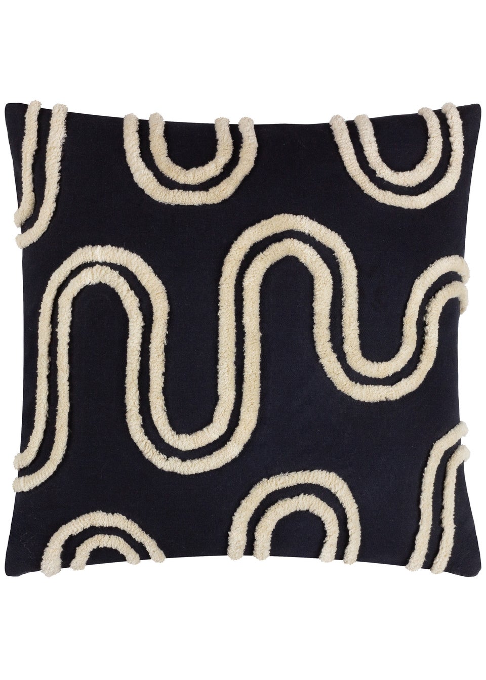 Heya Home Archie Geometric Tufted Filled Cushion (45cm x 45cm x 8cm)