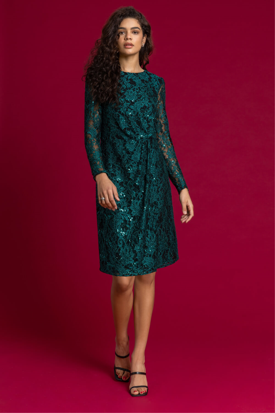 Roman red sales lace dress