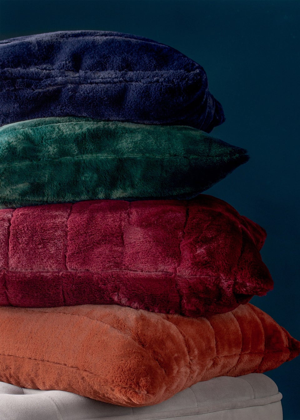 Paoletti Empress Faux Fur Filled Cushion (45cm x 45cm x 8cm)