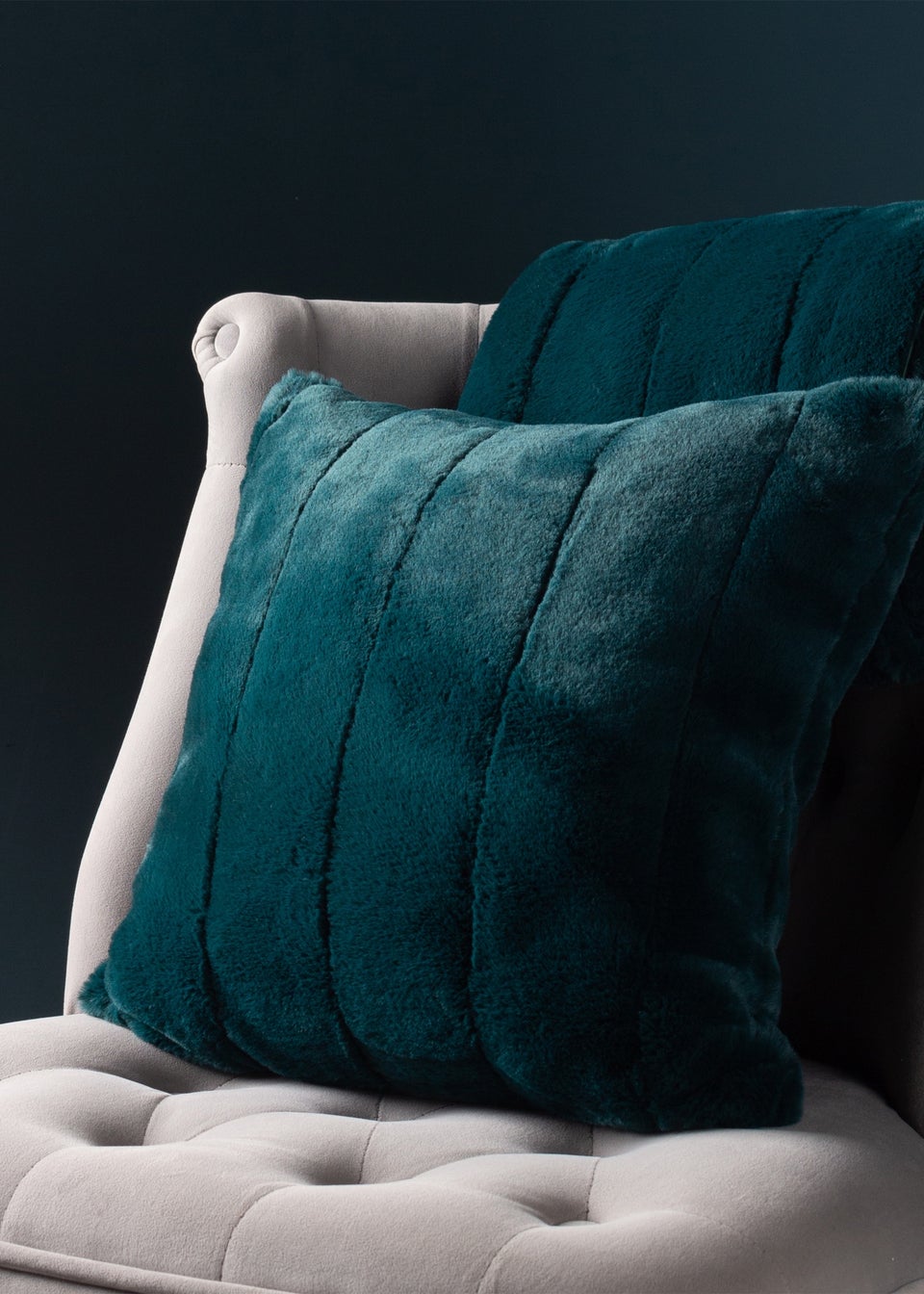 Paoletti Empress Faux Fur Filled Cushion (45cm x 45cm x 8cm)