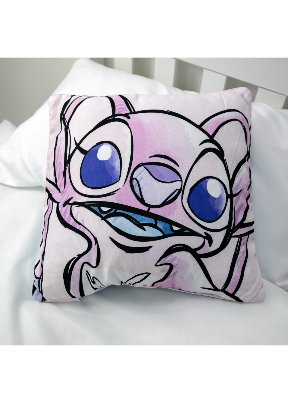 Disney Stitch Floral Garden Square Cushion 40cm x 40cm Matalan