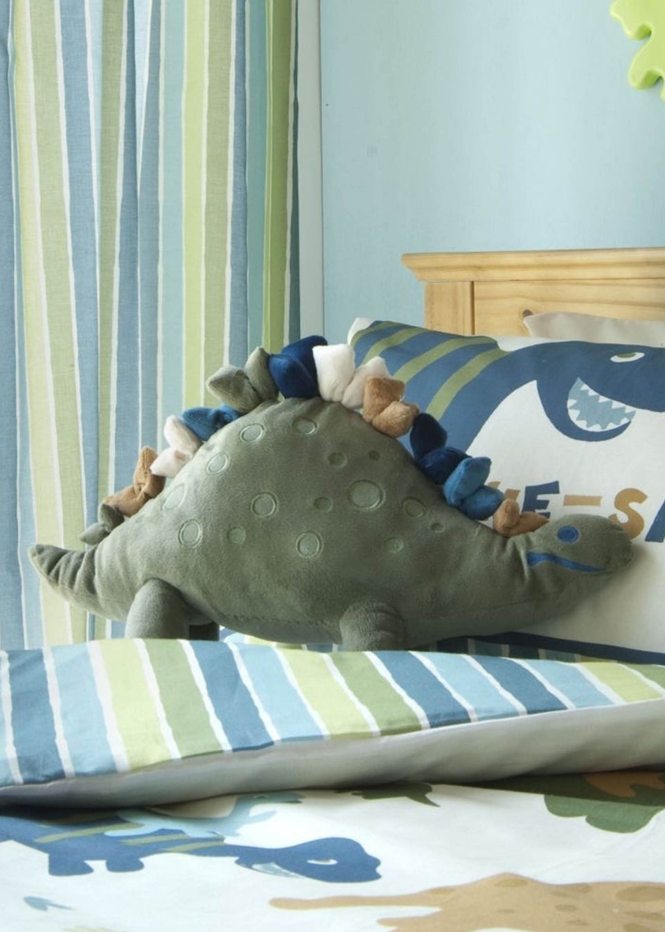 Catherine Lansfield Kids Dinosaur Shaped Cushion 30x54cm Matalan