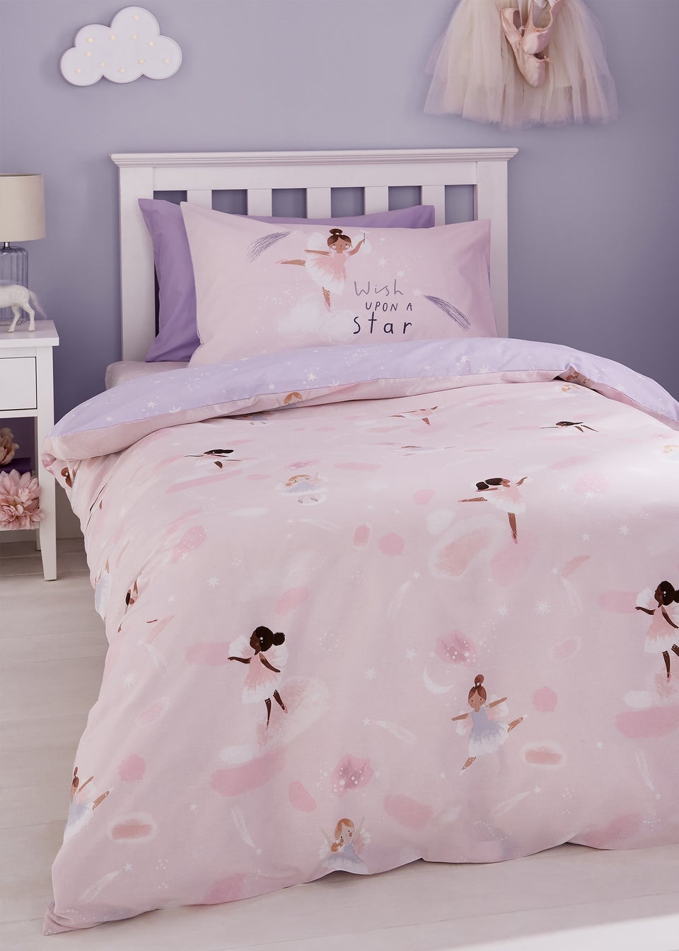 Catherine Lansfield Dancing Fairies Reversible Duvet Cover Set Matalan