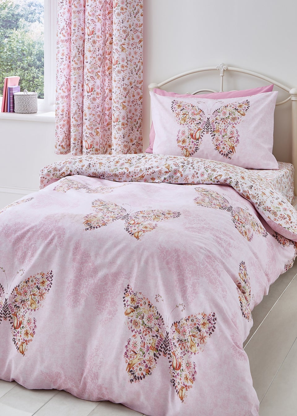 Catherine Lansfield Enchanted Butterfly Reversible Duvet Cover Set