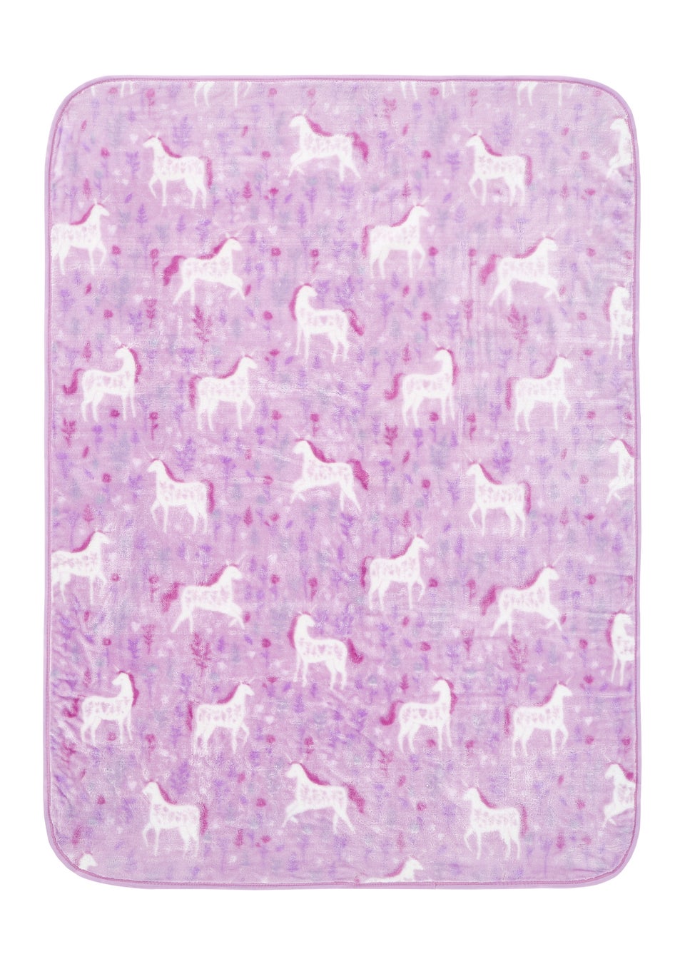 Catherine Lansfield Kids Folk Unicorn Cosy Fleece 120x150cm Blanket Throw