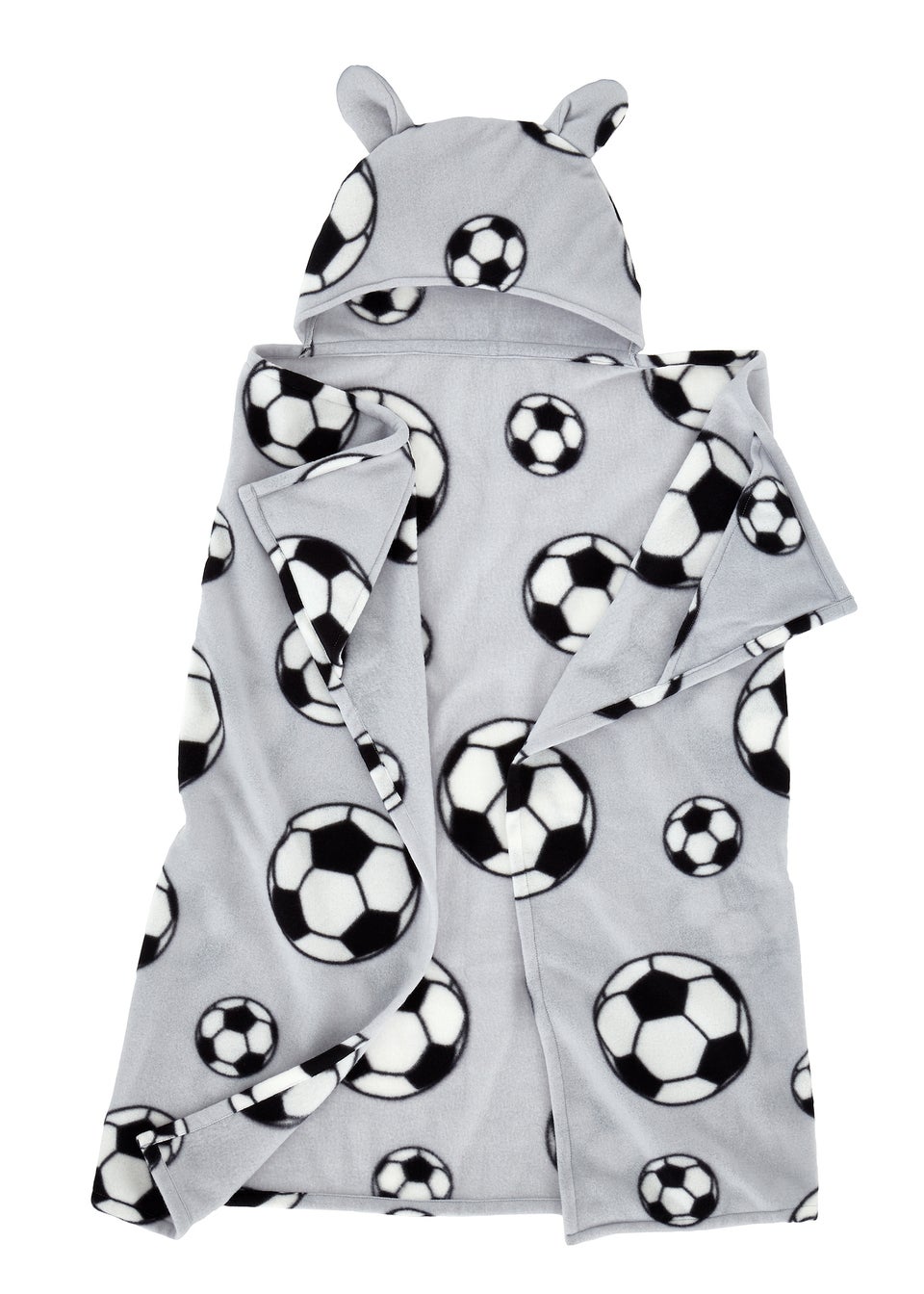 Catherine Lansfield Cosy Football Fleece Hooded Blanket