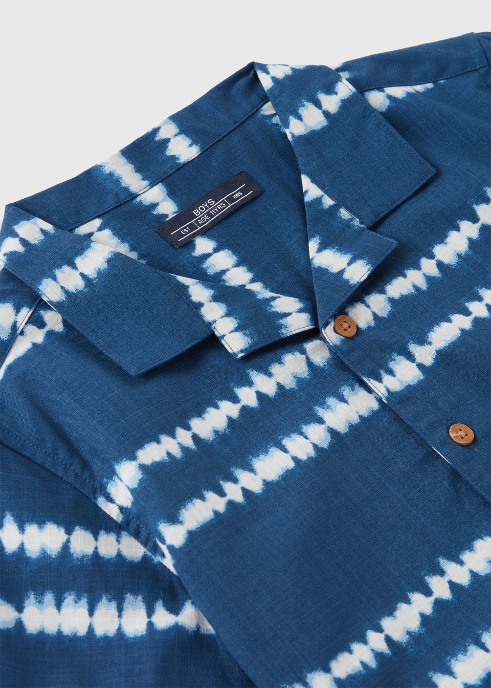 Boys Blue Tie-Dye Short-Sleeved Shirt (7-13yrs)