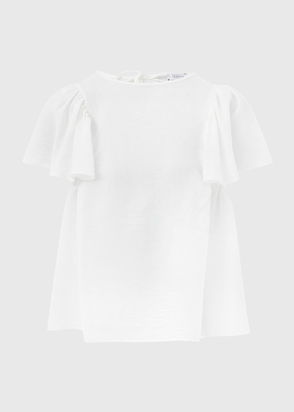 White Frill Sleeve Top