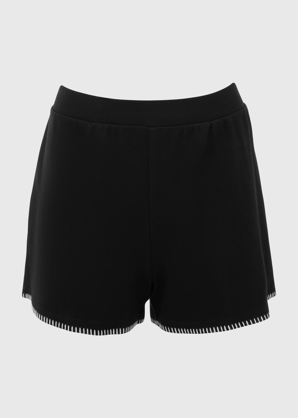 Black Blanket Stitch Co Ord Shorts