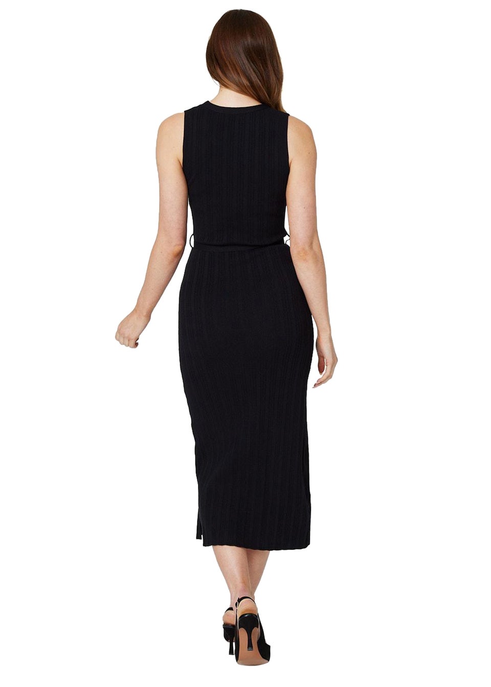 Izabel London Black Sleeveless Knit Shift Dress