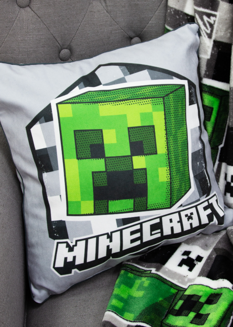 Minecraft shop throw pillow