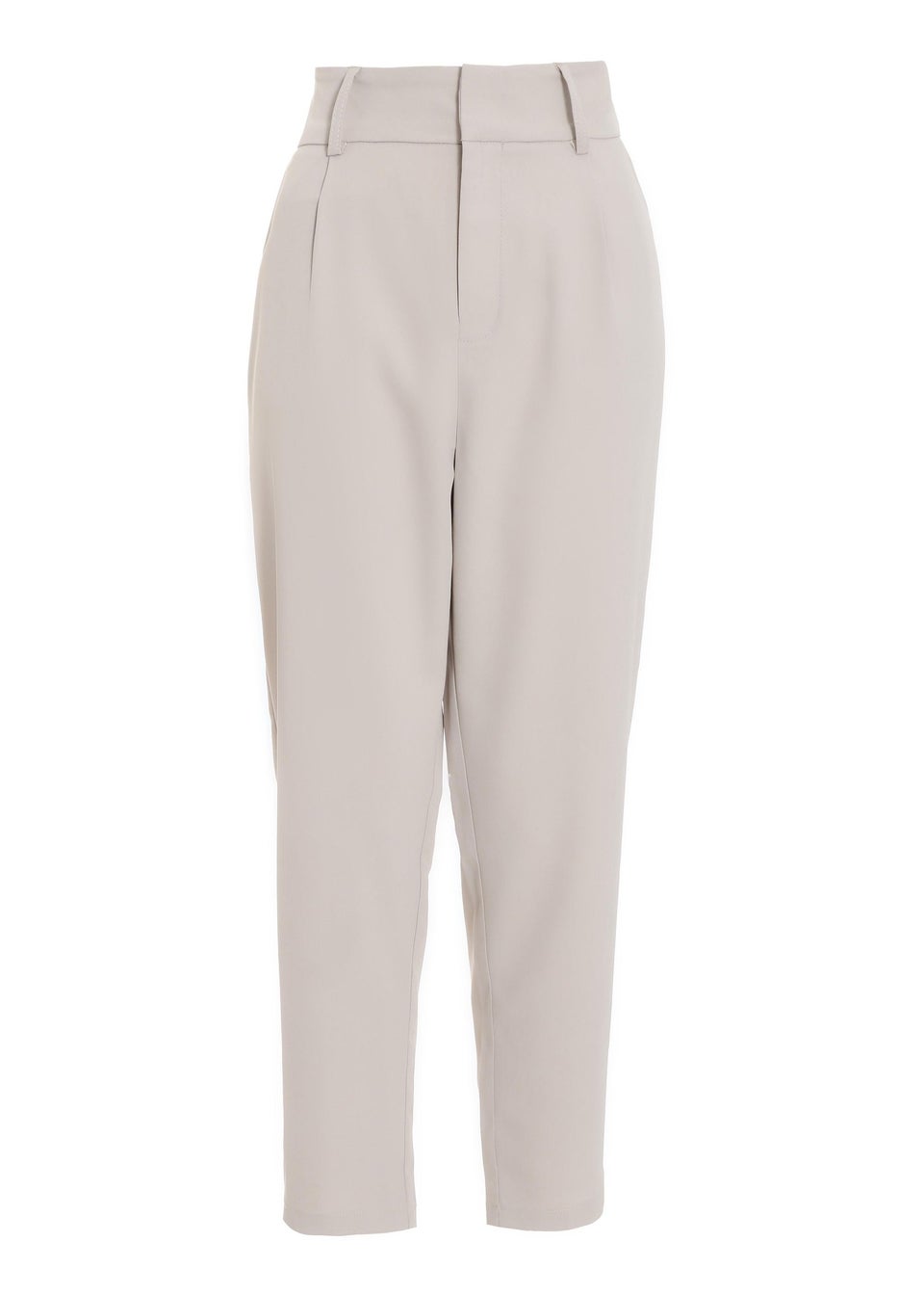 Quiz Natural High Waisted Tapered Trousers