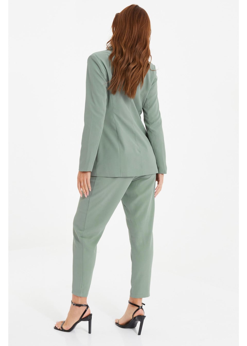 Quiz Khaki High Waisted Tapered Trousers Matalan