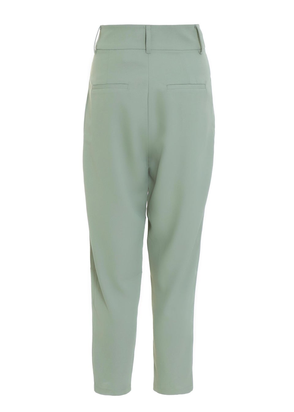 Quiz Khaki High Waisted Tapered Trousers