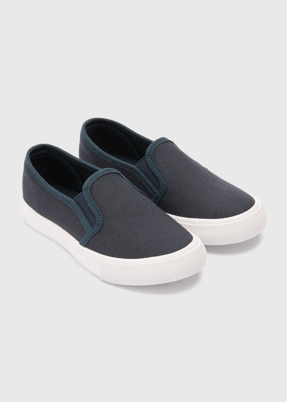 Boys Navy Canvas Skate Trainers (Younger 10-Older 6)