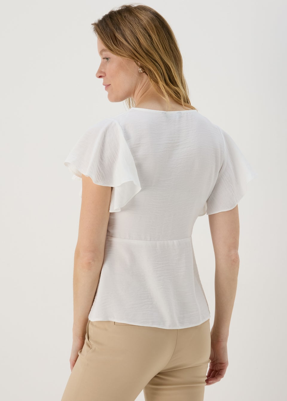 Et Vous White Angel Sleeve Airflow Blouse Top