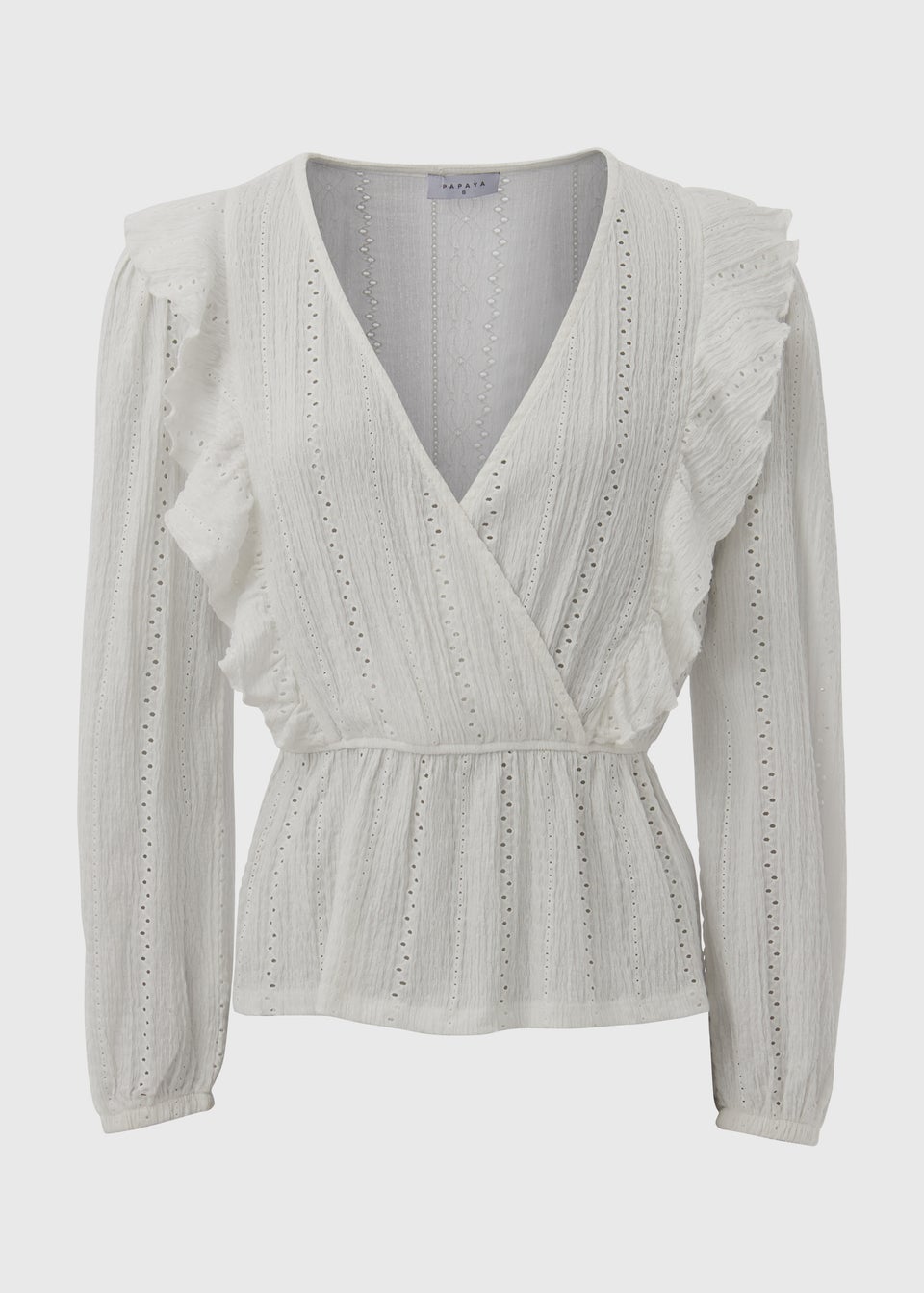 White Frill Detail Broderie Top