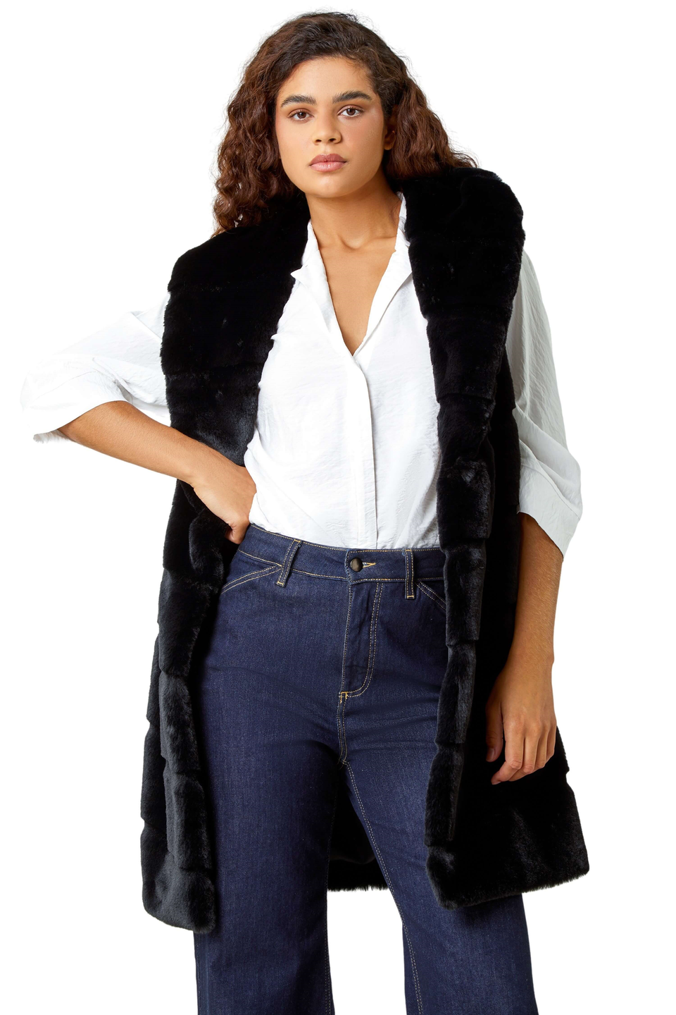 Womens fur gilet matalan new arrivals