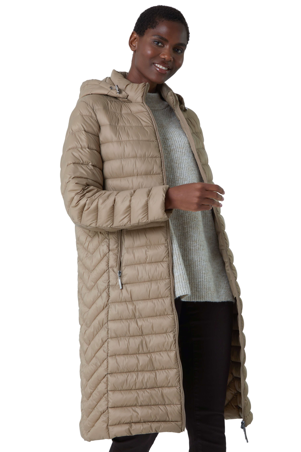 Roman Natural Longline Hooded Padded Coat Matalan