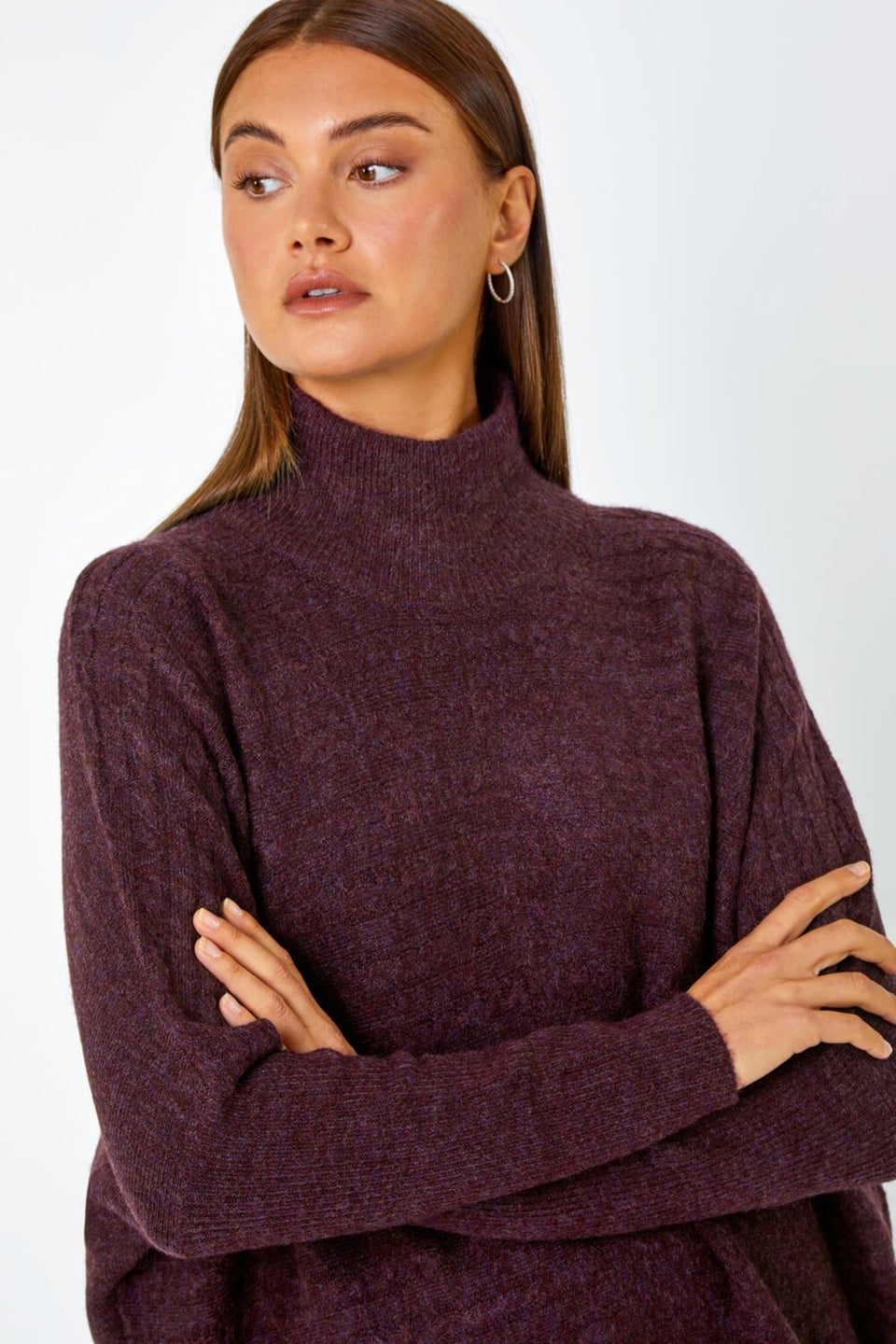 Plum roll neck top jumper
