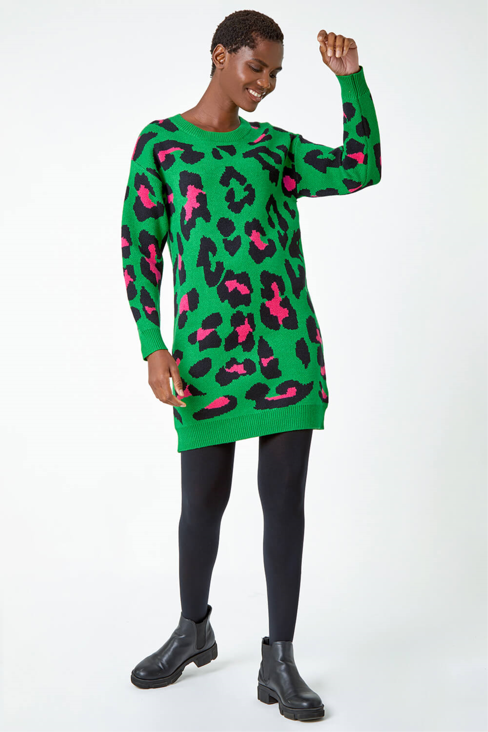 Leopard best sale jumper dress