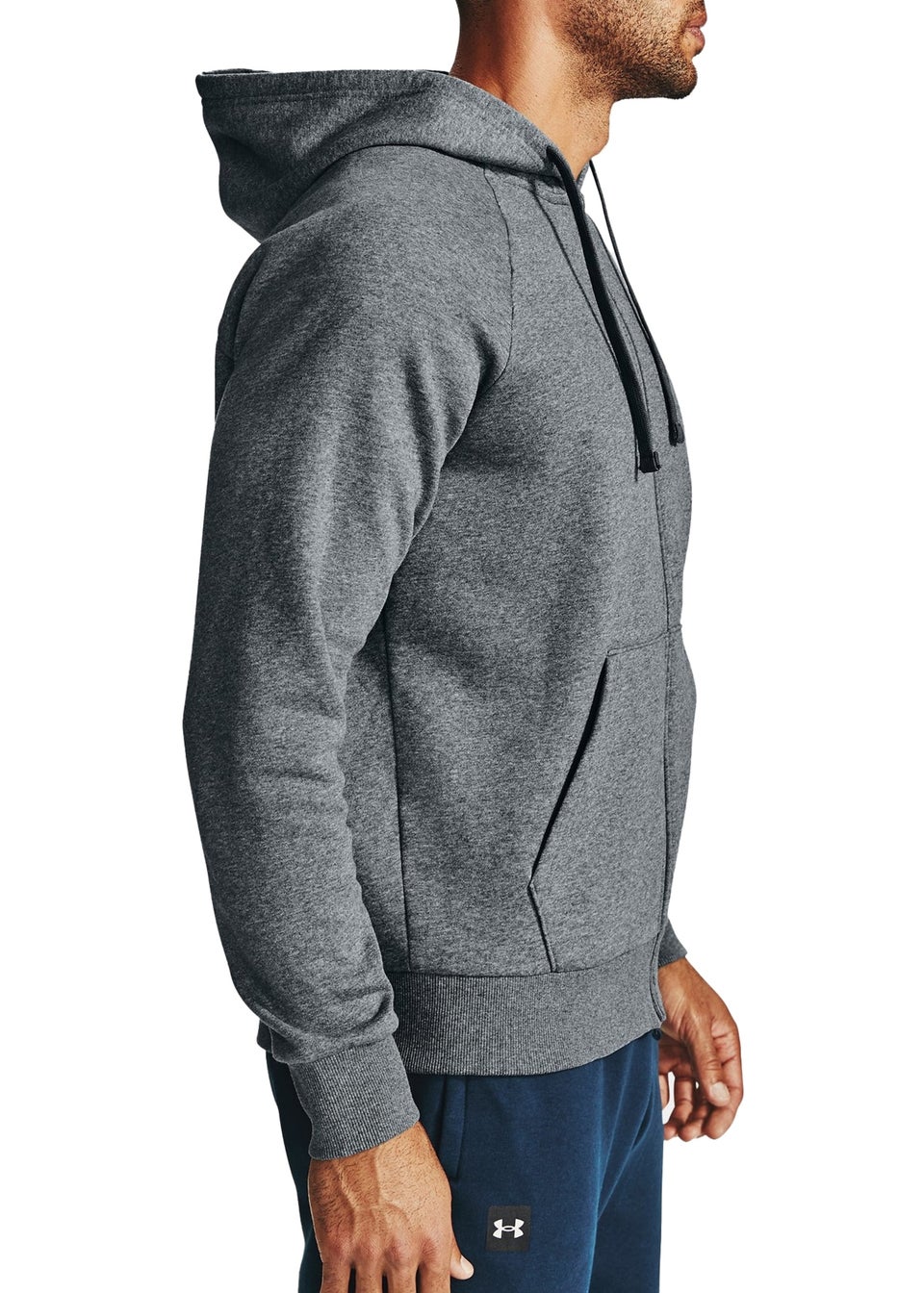 Under Armour Light Grey Rival Fleece Full Zip Hoodie Matalan