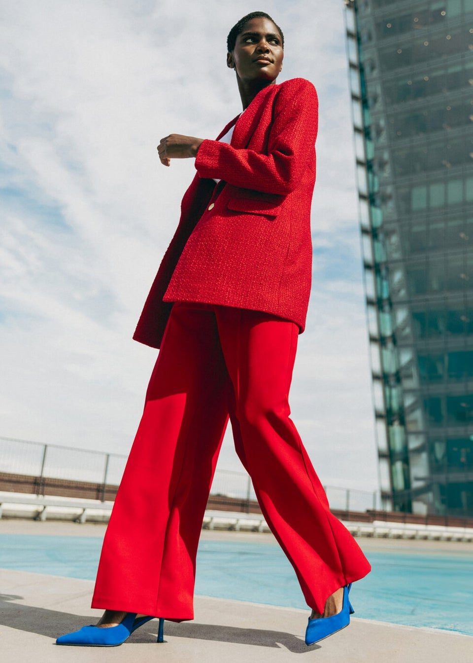 Red longline jacket online