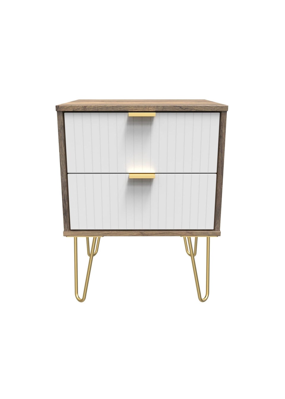 Swift Lisbon 2 Drawer Bedside Cabinet (57cm x 40cm x 45cm)