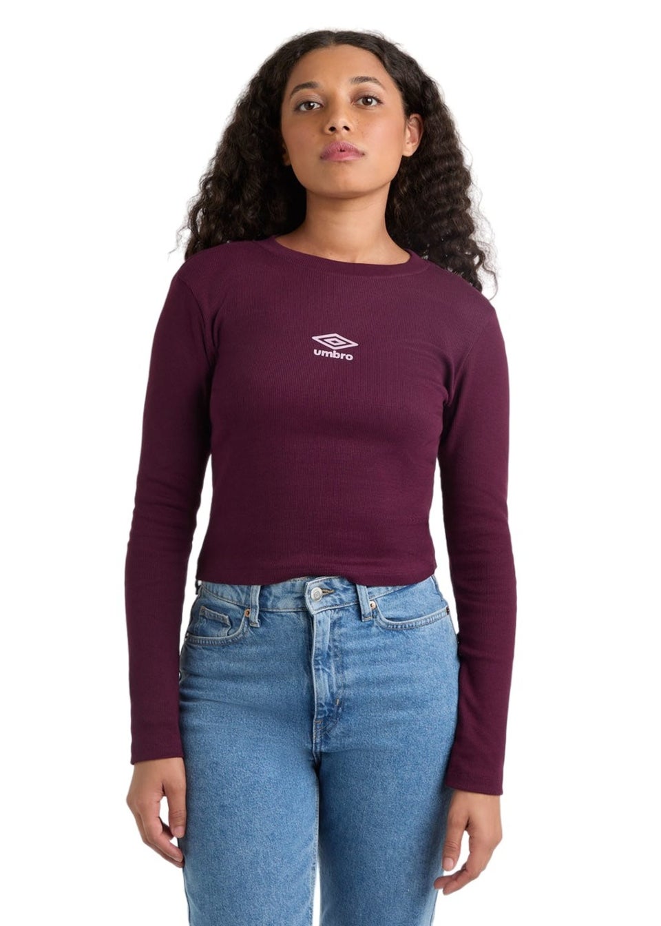 Umbro Purple Long-Sleeved Crop Top