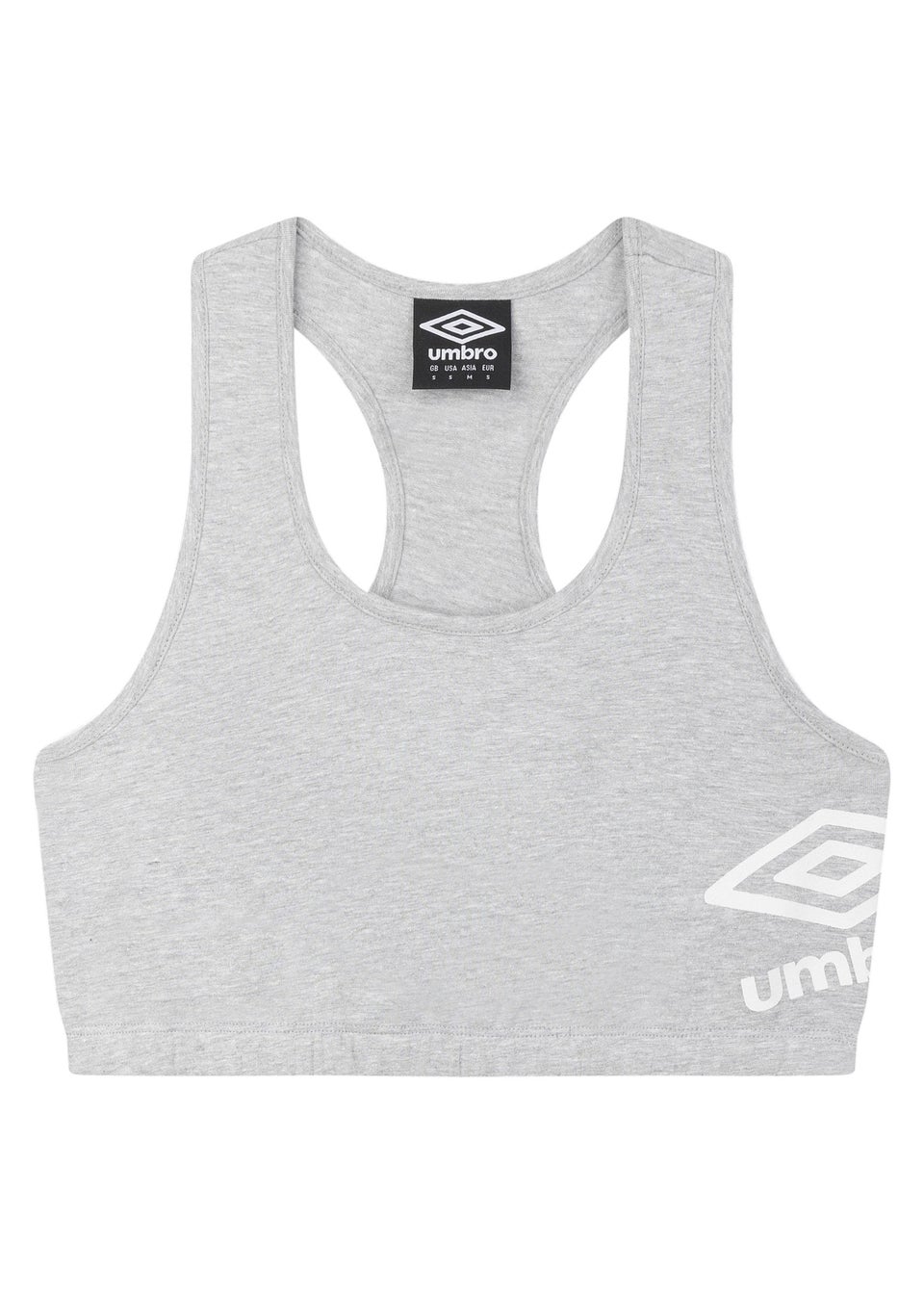 Umbro Grey/White Core Logo Sports Bra