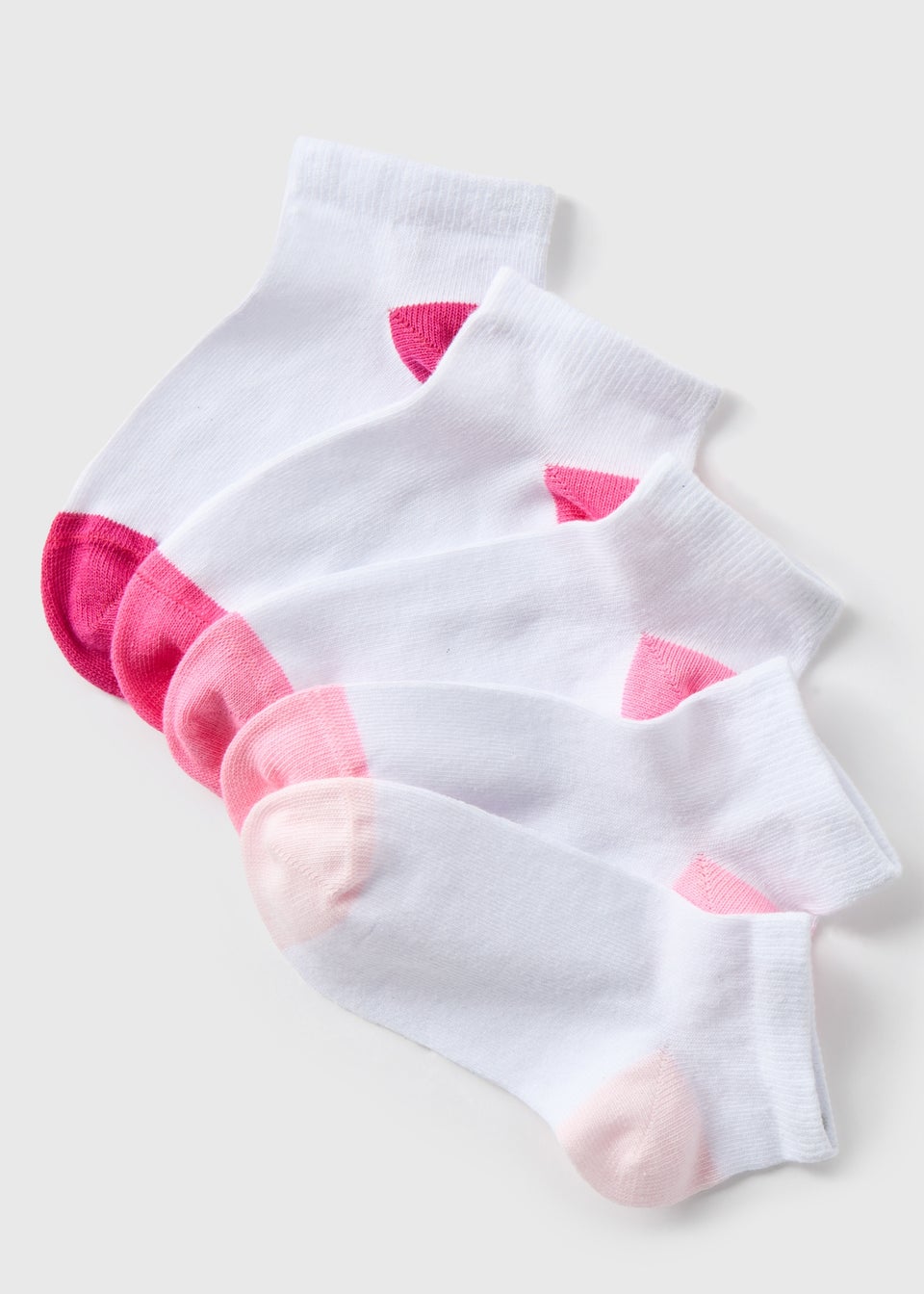 Girls Pink 5 Pack Trainer Socks (2-12yrs)
