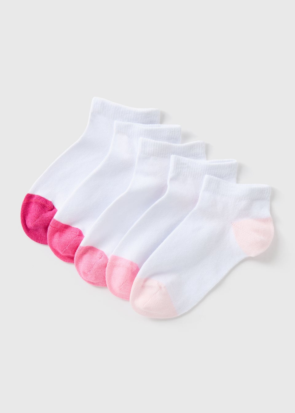 Girls Pink 5 Pack Trainer Socks (2-12yrs)