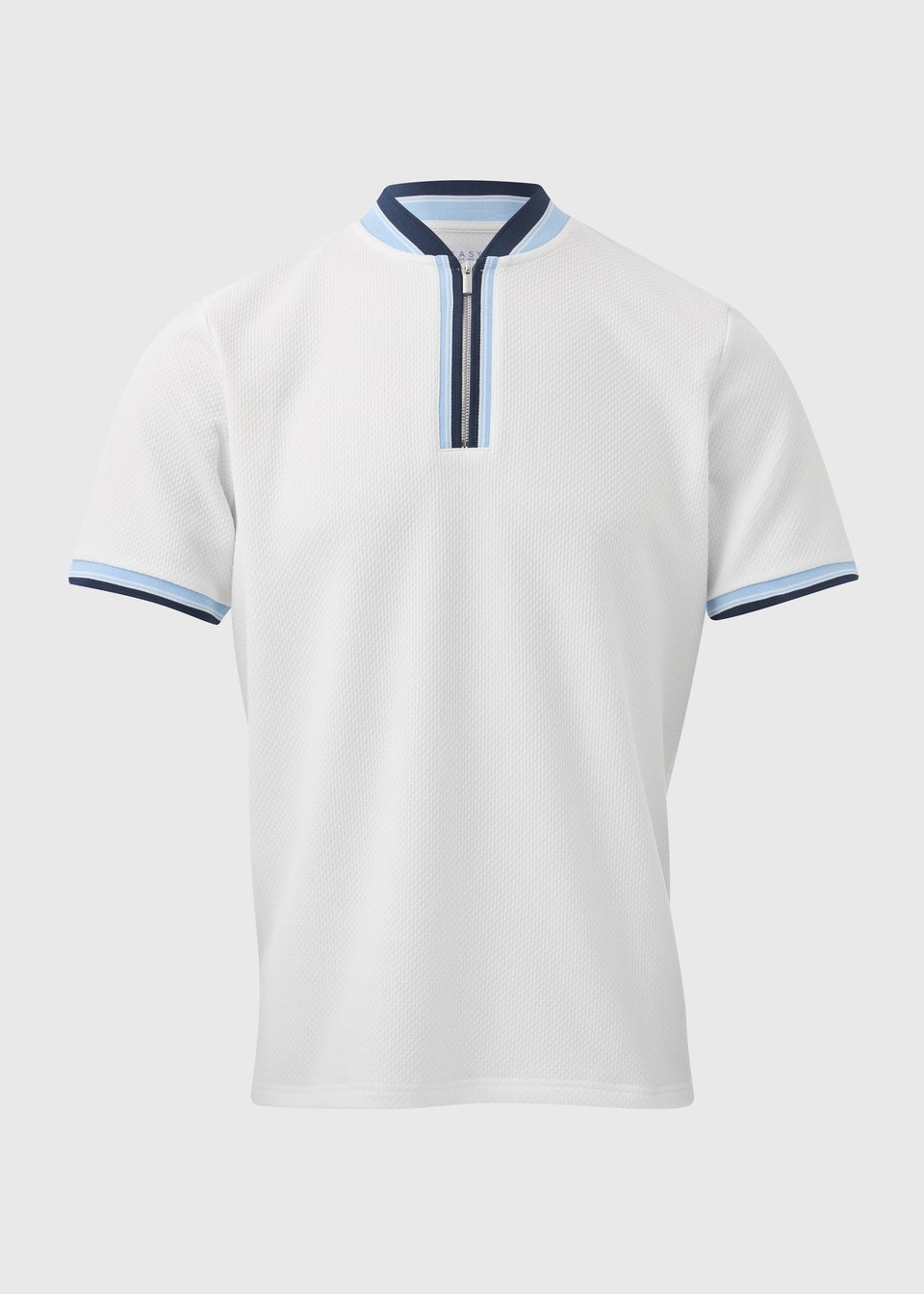 White Baseball Collar Polo Shirt