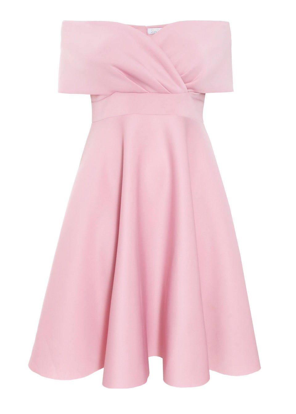 Quiz Pink Curve Midi Skater Dress