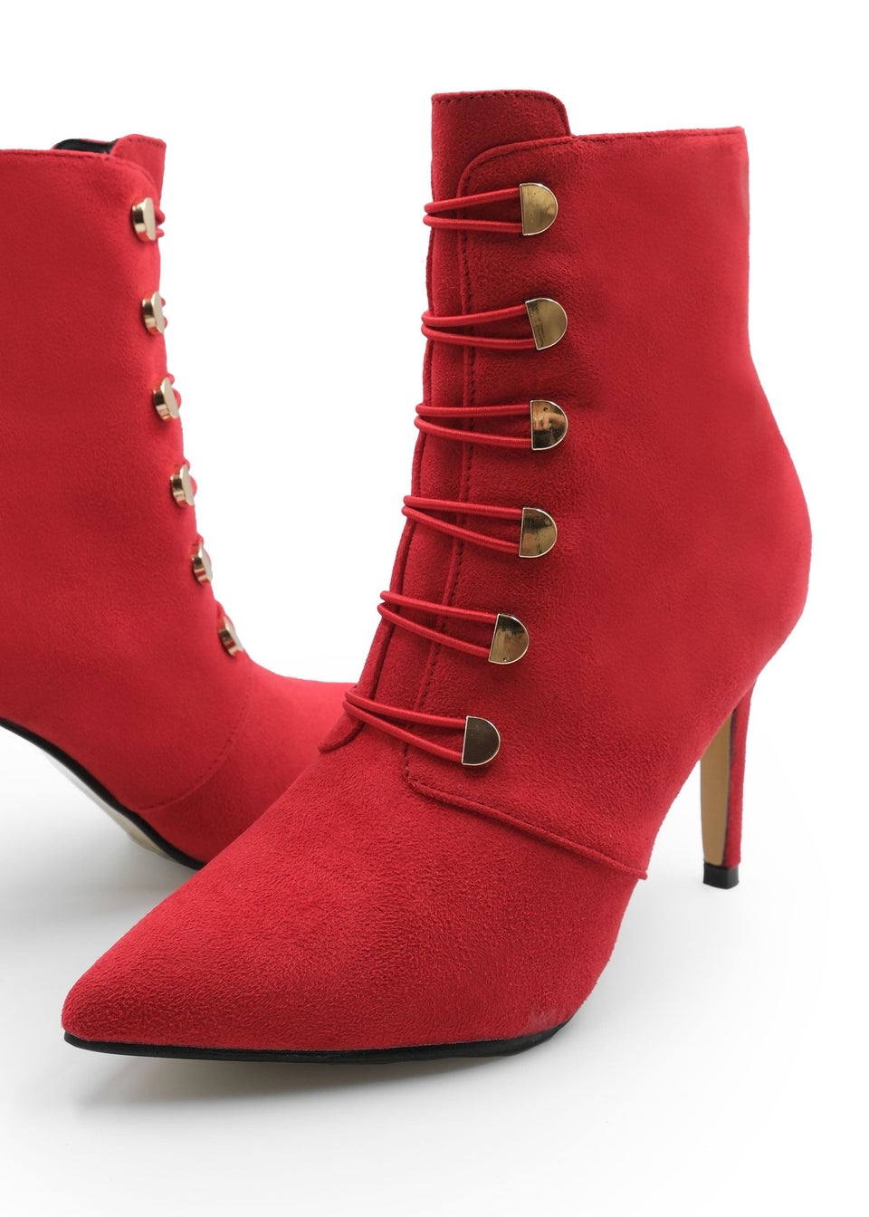 Where's That From Red Suede Blythe Pointed Toe Ankle Boots