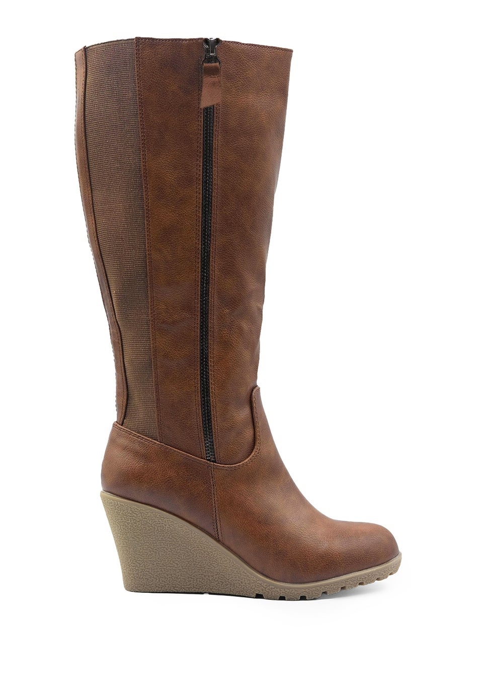 Where's That From Brown Pu Lara Mid Calf Boots