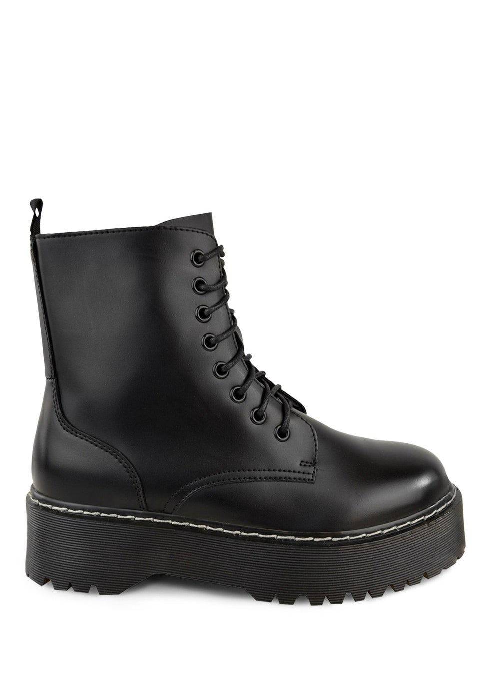 Where's That From Black Pu Brynn Lace Up Ankle Boots