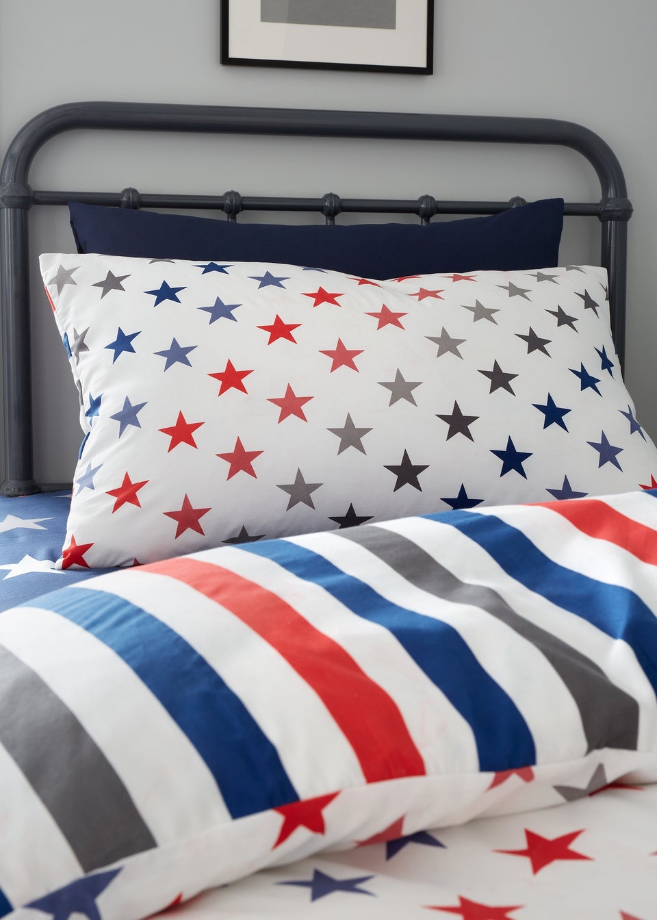 Catherine Lansfield So Soft Stripes and Stars Duvet Cover Set Two Pack