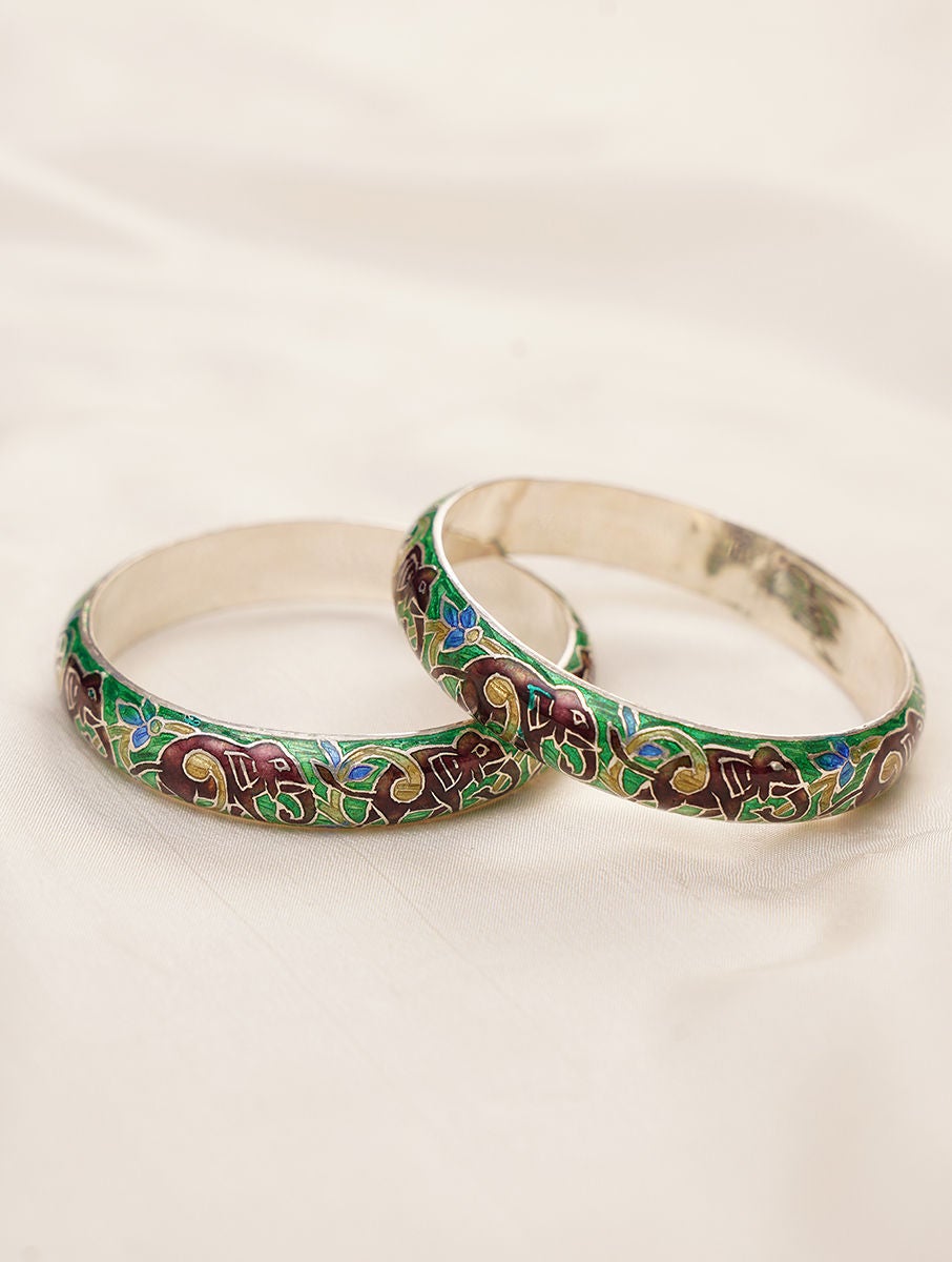 Meenakari silver bangles online