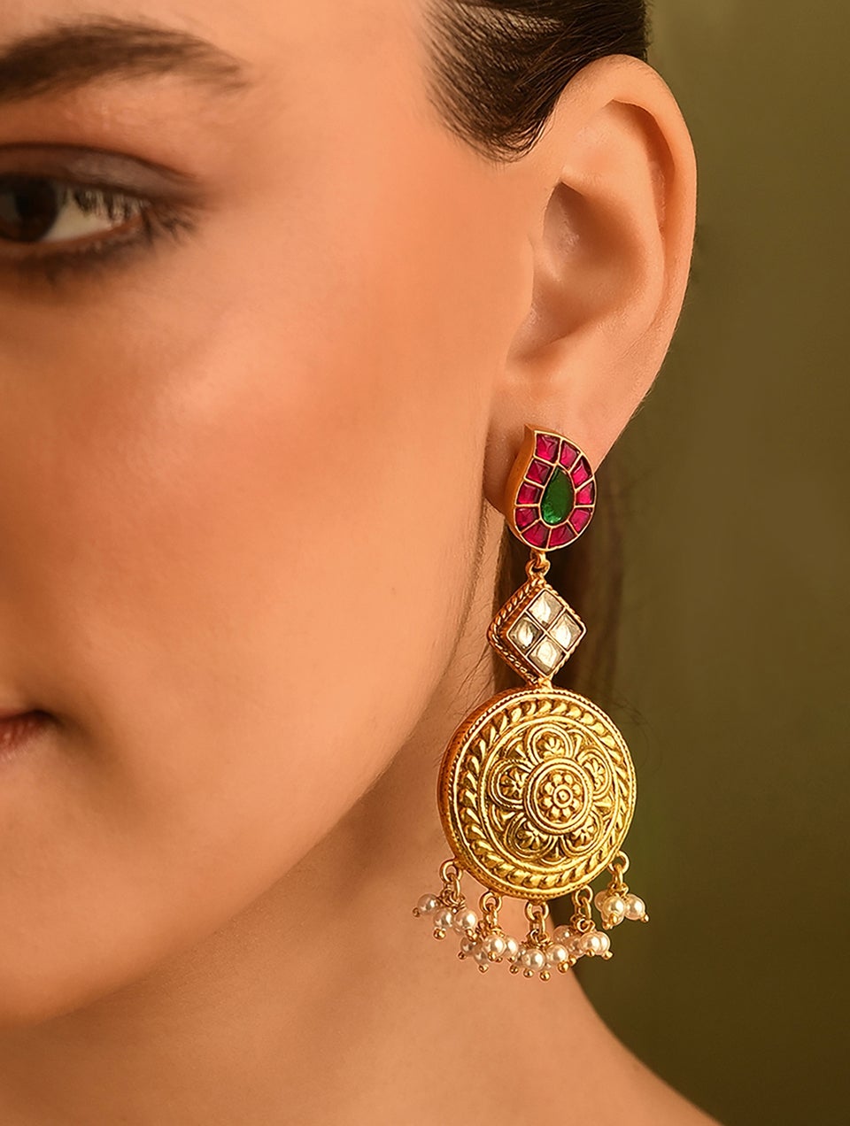 Women Gold Push Back Silver Drop