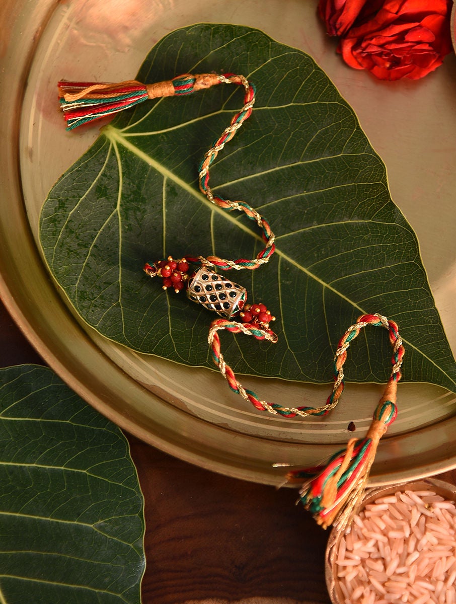 Women Kundan Handcrafted Rakhi In A Gift Box