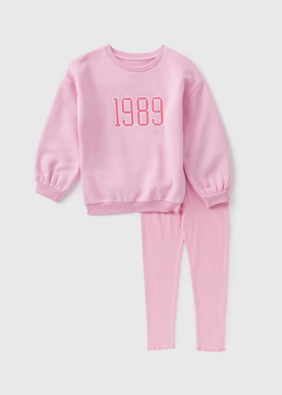 Girls Light Pink 1989 Sweatshirt & Leggings Set (1-7yrs)