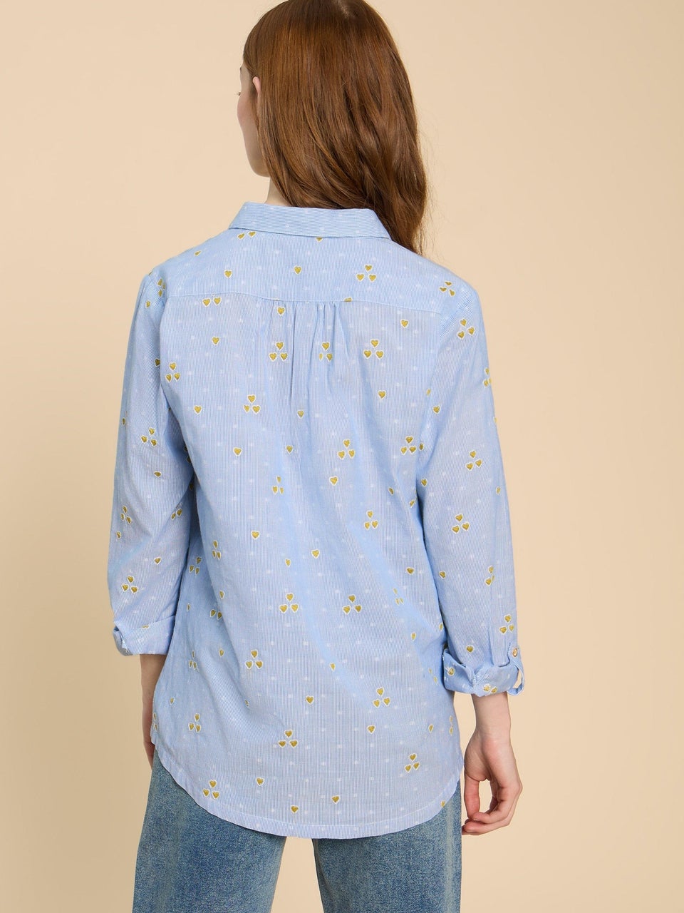 Sophie Bluse mit aufgestickten Herzen