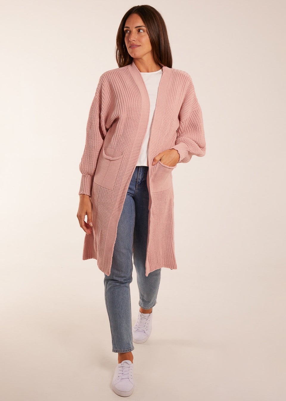 Edge to Edge Knitted Long Cardigan