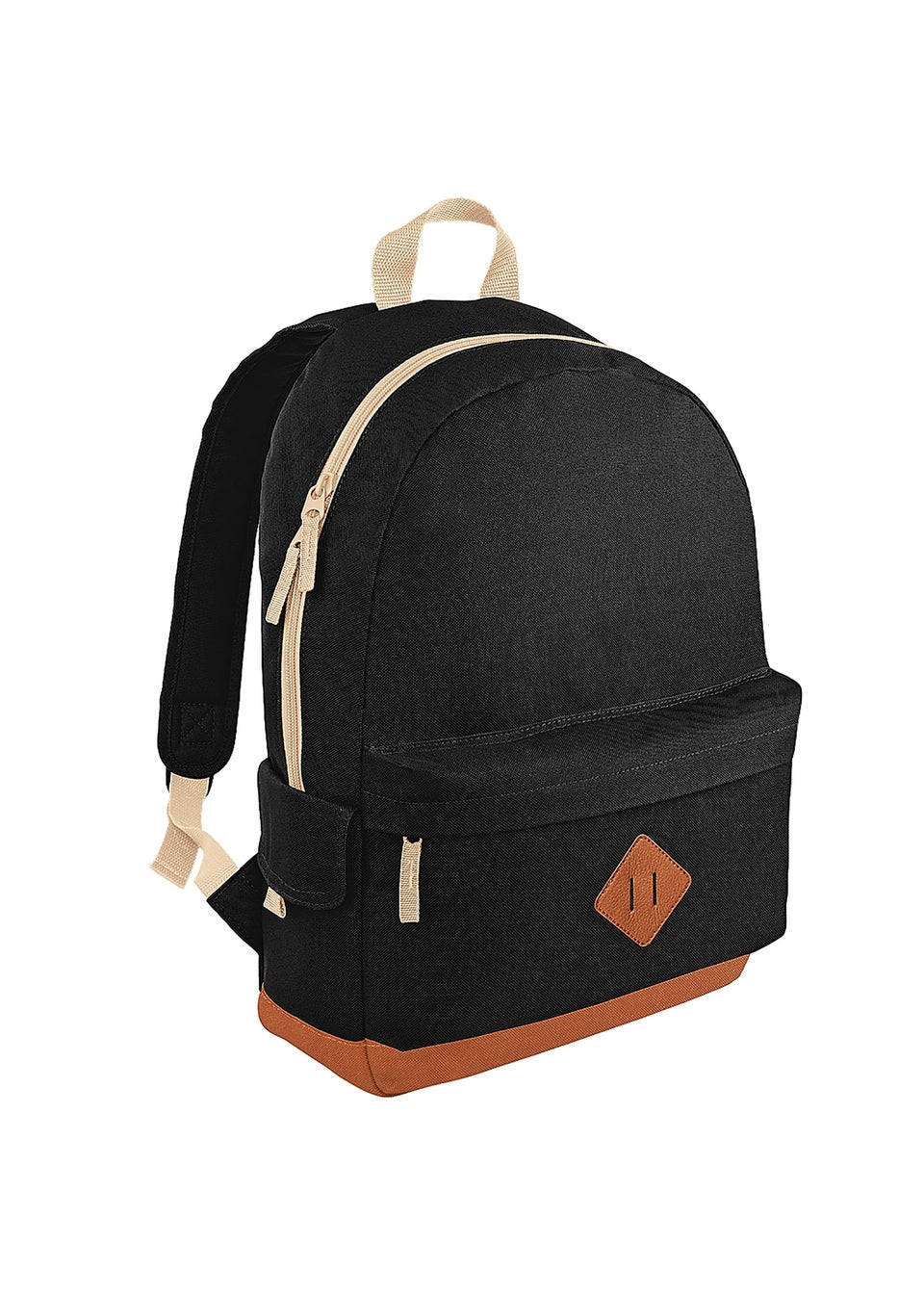 BagBase Black Heritage Retro Backpack (18 Litres)