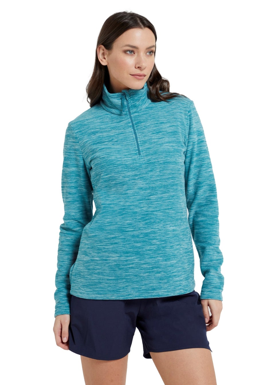 Mountain Warehouse Teal Snowdon Melange Fleece Top