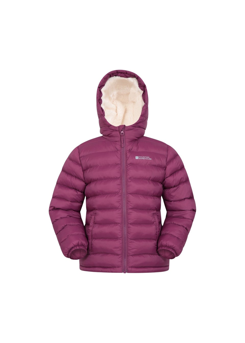 Mountain Warehouse Kids Pink Seasons Faux Fur Lined Padded Jacket (3-13yrs)